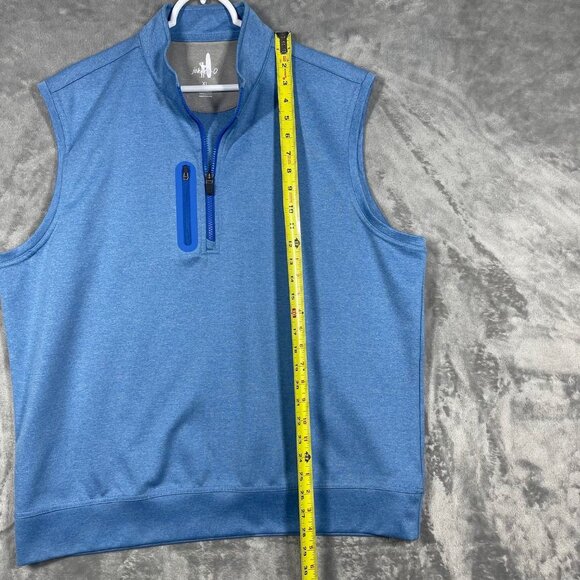 Johnnie-O Men's Liberty Denny PREP-FORMANCE Quarter-Zip Vest Blue Mens XL - Picture 7 of 8